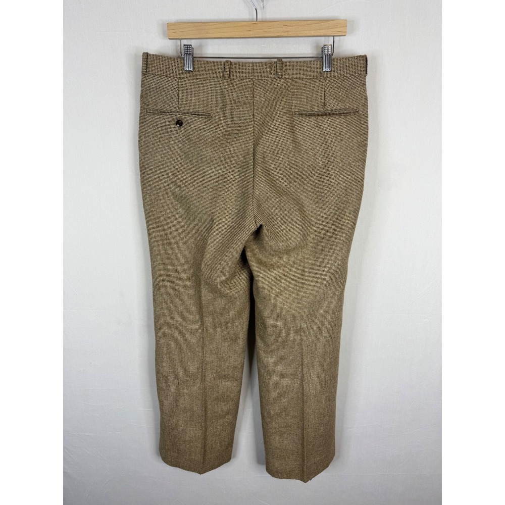 Vintage Simpsons The Store For Men Brown Micro Check Wool Blend Trousers 36x30 - Picture 2 of 9